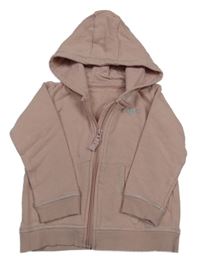 Staroružová prepínaci mikina so srdiečkami a kapucňou Matalan