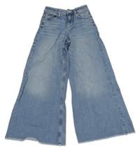 Modré super wide leg rifle H&M