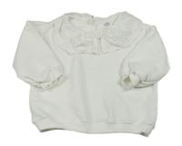 Biela mikina s golierikom s madeirou F&F