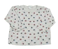 Bílé triko se sovami