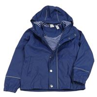 Tmavomodrá nepromokavá jarná bunda s kapucňou L&D