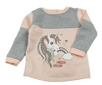 Ružovo-sivá mikina s jednrožocem Kiki&Koko