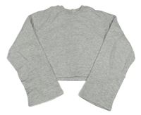 Svetlosivá melírovaná crop mikina H&M