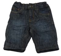 Tmavomodré rifľové straight kraťasy Denim Co.