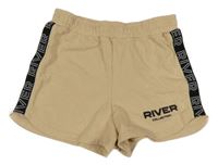 Svetlohnedé teplákové kraťasy s nápisom River Island