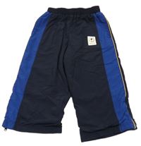 Tmavomodro-zafírové šušťákové podšité nohavice s nášivkou M&S