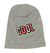 Šedá melírovaná bavlněná čepice s nápisem Alive