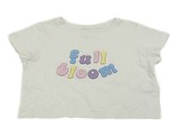 Biele crop tričko s nápisom Sinsay