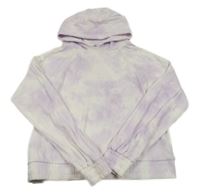 Lila-biela batikovaná rebrovaná ľahká mikina s kapucňou Primark