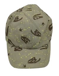 Khaki kšiltovka s kostrami dinosaurů Pusblu