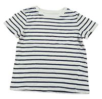 Bielo-tmavomodré pruhované tričko H&M