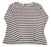 Smetanovo-vínové pruhované triko H&M