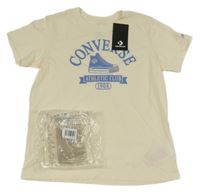Nové - Krémové tričko s teniskou Converse