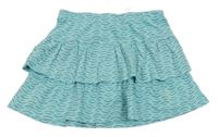 Svetlomodrá vzorovaná vrstvená bavlnená sukňa H&M