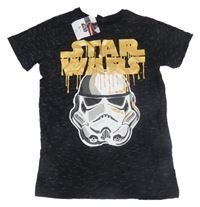 Nové - Černé melírované tričko se Stormtrooperem - Star Wars Tu