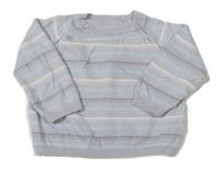 Sivo-modro-biely pruhovaný sveter Mothercare