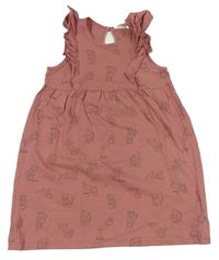 Staroružové šaty s šelmičkami a volánikmi zn. H&M