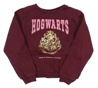 Vínová crop mikina s nápisem - Harry Potter H&M