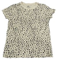 Smetnaovo-čierne leopardí tričko H&M