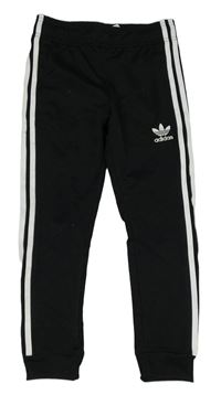 Černé sportovní tepláky s pruhy a logem Adidas