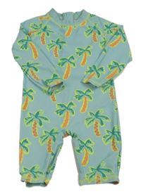 Svetlomodrý UV overal s barevnými palmami Matalan