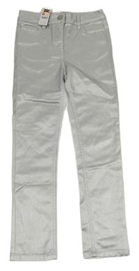 Nové - stříbrné skinny kalhoty Dunnes 