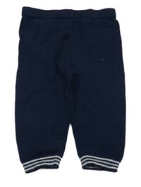 Tmavomodré pletené ľahké tepláky