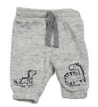 Sivé melírované tepláky s dinosaurami F&F