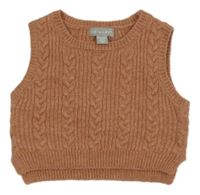 Tehlová vzorovaná pletená crop vesta Primark