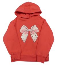 Červená mikina s mašlou a kapucňou Primark