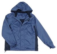 Tmavomodrá šušťáková športová funkčná bunda s kapucňou Crivit