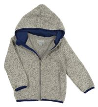 Šedá melírovaná pletená thermo propínací mikina s kapucí Impidimpi