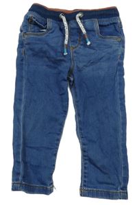 Modré teplákové rifle s úpletovým pasom F&F