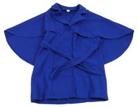 Zafírová flaušová vesta s opaskom shein