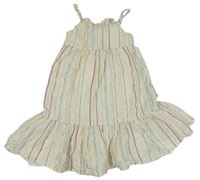 Béžovo-trblietavé pruhované šaty zn. H&M