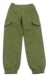 Khaki cargo cuff lehké kalhoty Shein