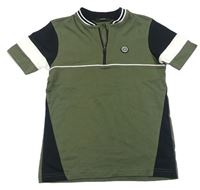 Khaki-černo-bílé tričko George