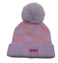 Lila-růžová čepice s Mickeym a bambulí Primark