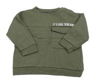Khaki mikina s nápisom F&F
