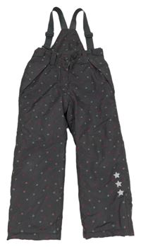 Antracitové šusťákové laclové oteplovačky se srdíčky Topolino