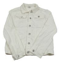 Biela rifľová bunda Tu