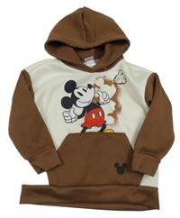 Smetanovo-hnedá mikina s Mickeym a kapucňou Disney