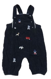 Tmavomodré laclové podšité manšestráky s obrázky Nutmeg