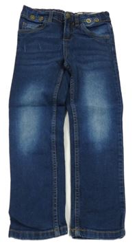 Tmavomodré slim fit rifle lupilu