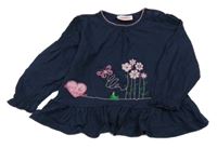 Tmavomodrá tunika s květy Dopodopo