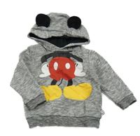 Šedá melírovaná mikina s kapucí - Mickey C&A