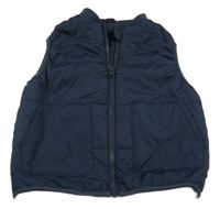 Tmavomodrá šušťáková zateplená vesta Dunnes stores