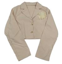 Pudrové crop bolerko s 3D květem