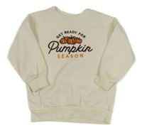 Smotanová mikina s nápismi a dýněmi F&F