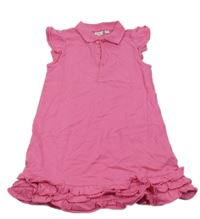 Ružové šaty s volánikmi a golierikom Blukids